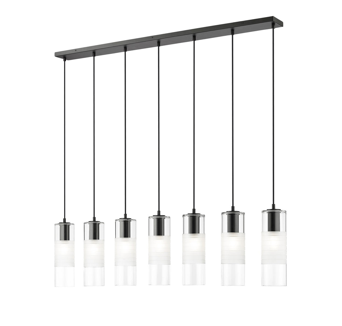 Suspension linéaire multiple Alton Noir mat, nombre ampoules 7 – Z-Lite