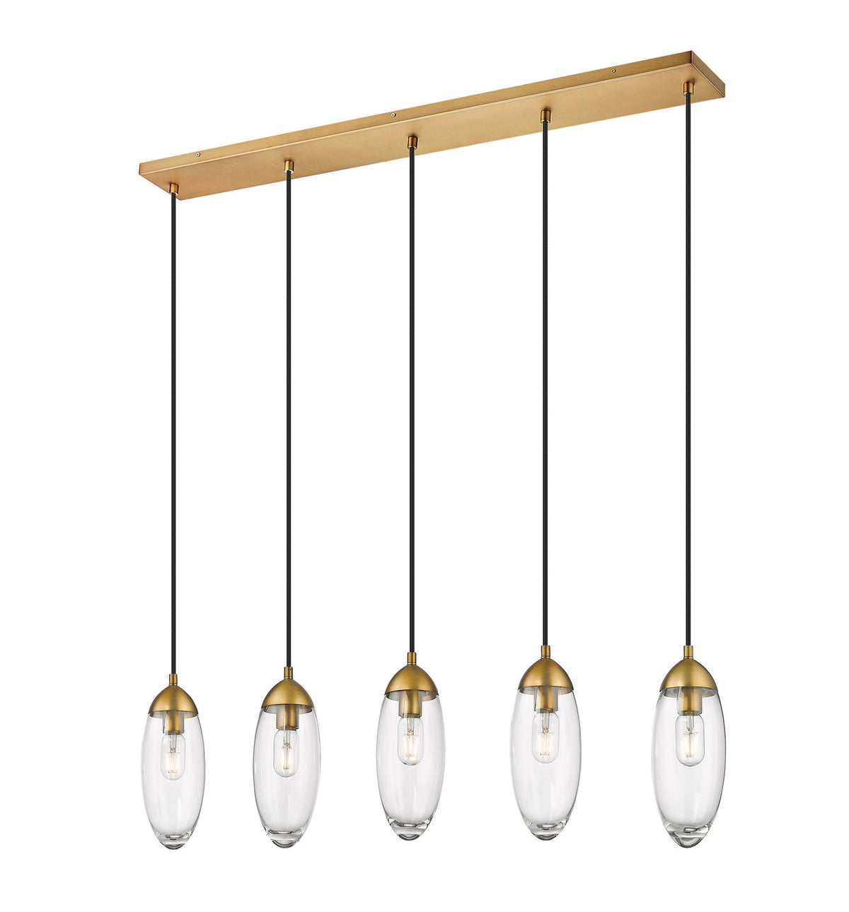 Suspension linéaire multiple Arden Laiton frotté, nombre ampoules 5 – Z-Lite