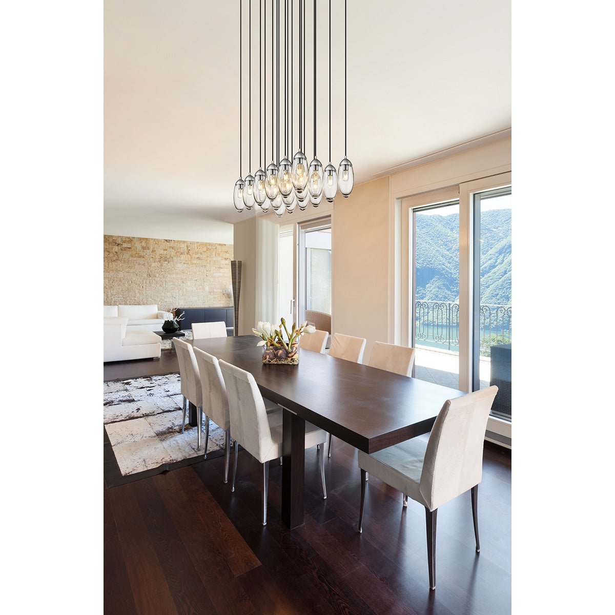 Chandelier linéaire Arden - Nickel brossé 42" 18" by Z - Lite | Luminaires & cie