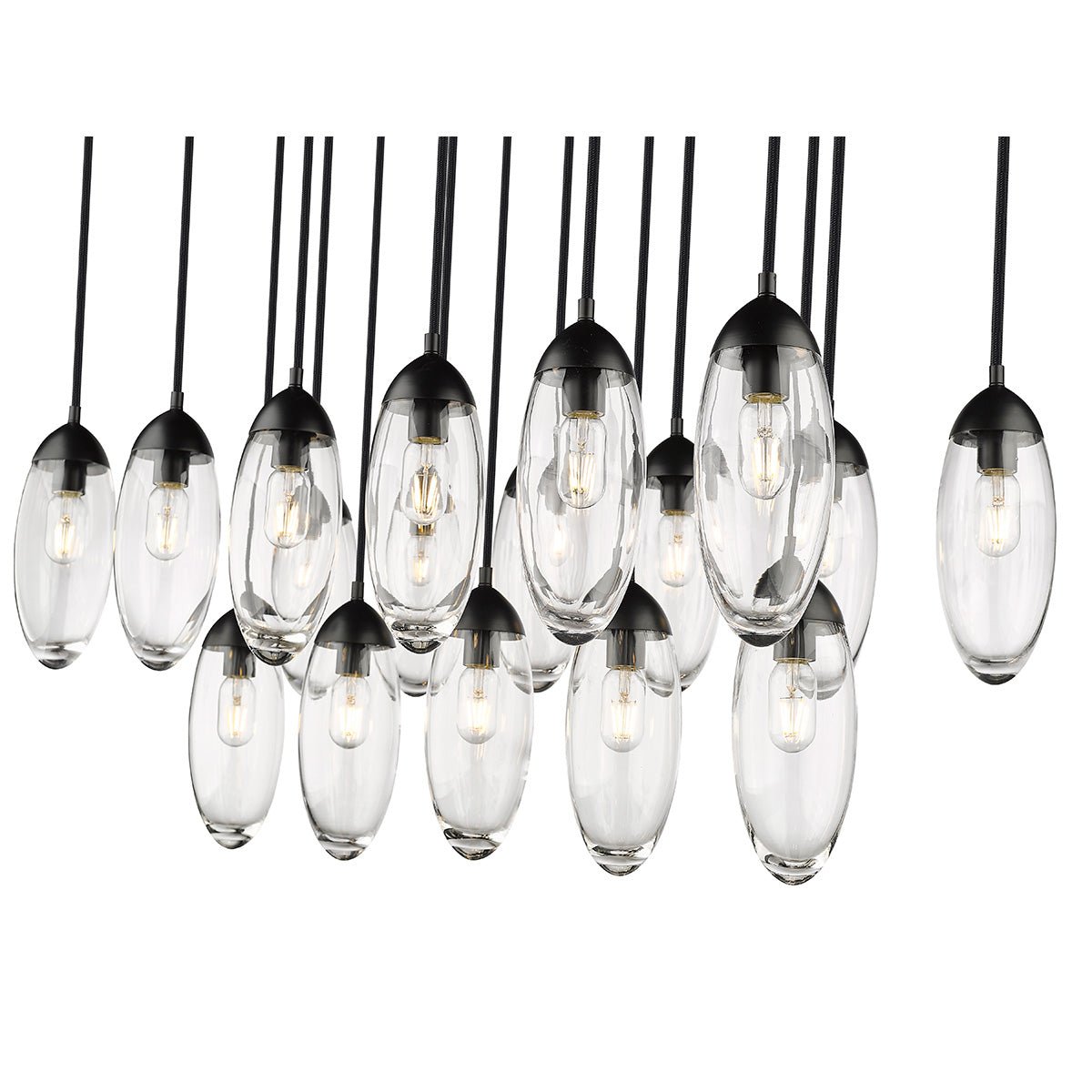 Chandelier linéaire Arden - Noir mat 42" 18" by Z - Lite | Luminaires & cie