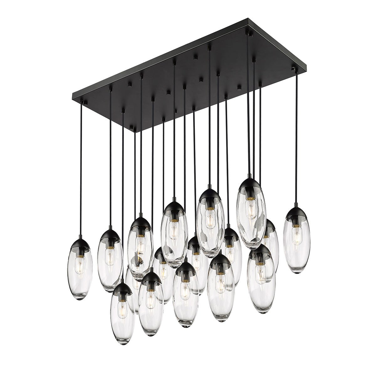 Chandelier linéaire Arden - Noir mat 42" 18" by Z - Lite | Luminaires & cie