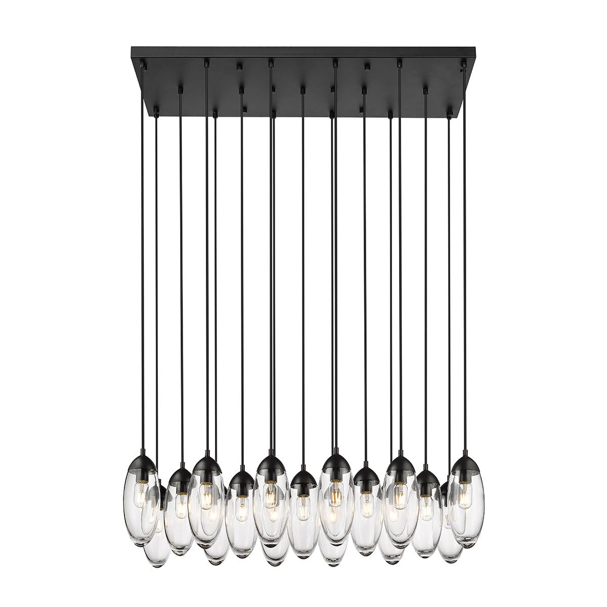Chandelier linéaire Arden - Noir mat 42" 18" by Z - Lite | Luminaires & cie