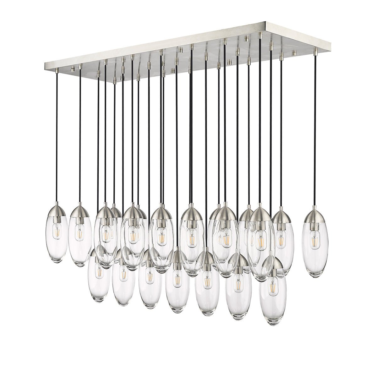 Chandelier linéaire Arden - Nickel brossé 54" 18" by Z - Lite | Luminaires & cie