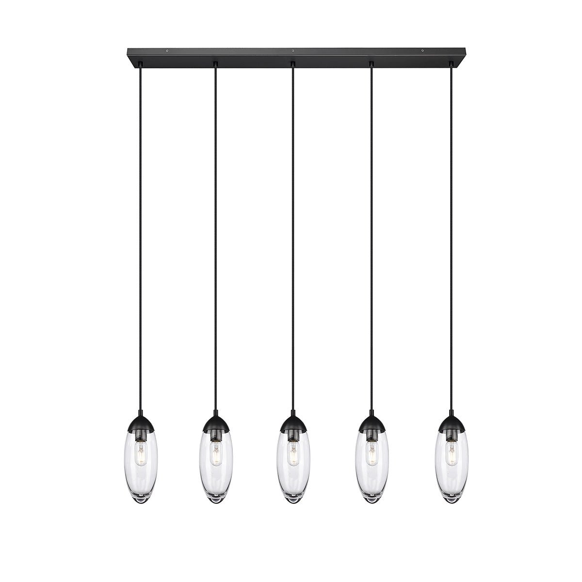 Chandelier linéaire Arden - Noir mat 42" 4 3/4" by Z - Lite | Luminaires & cie