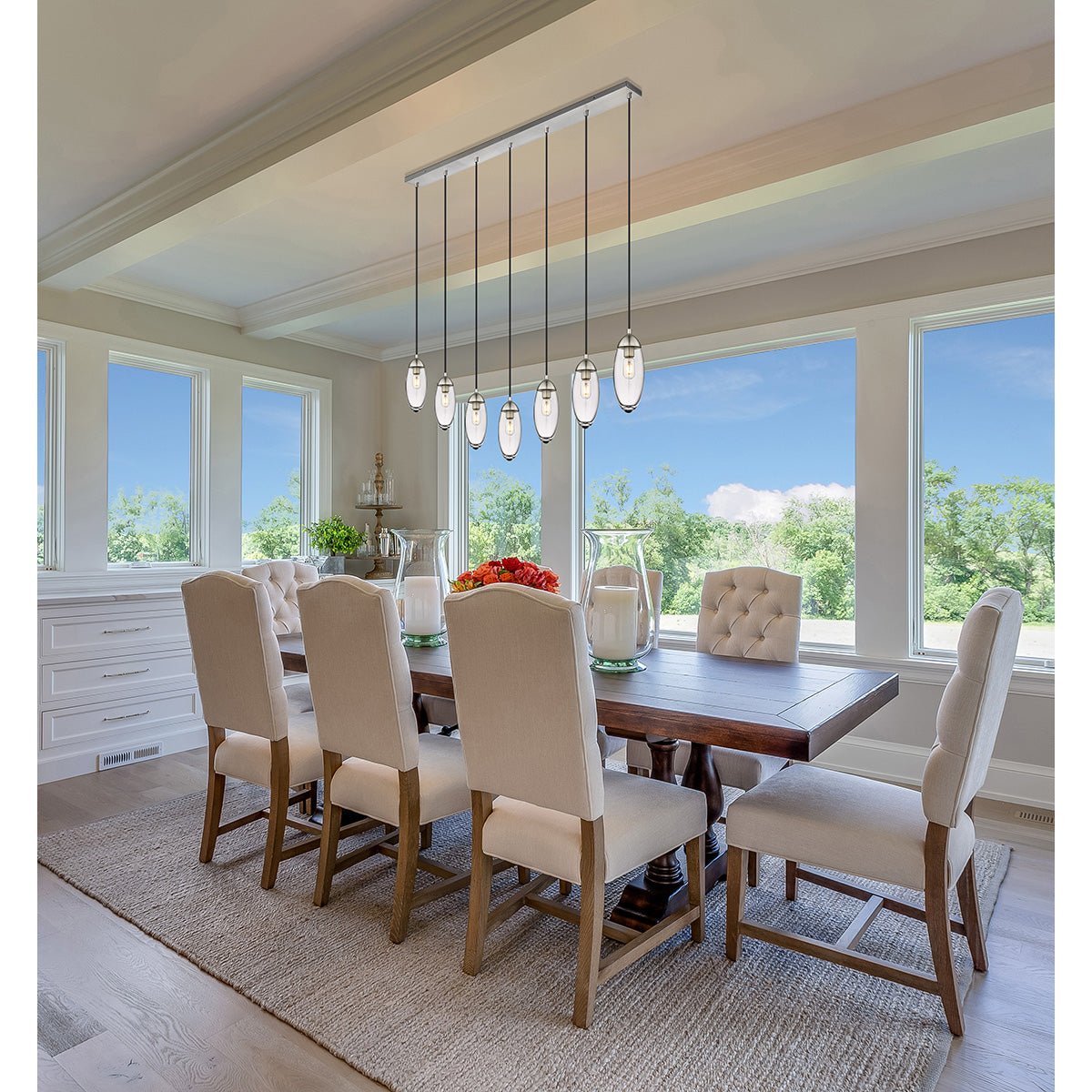 Chandelier linéaire Arden - Nickel brossé 54" 4 3/4" by Z - Lite | Luminaires & cie