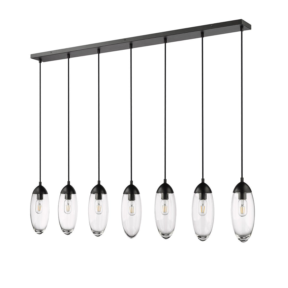 Chandelier linéaire Arden - Noir mat 54" 4 3/4" by Z - Lite | Luminaires & cie