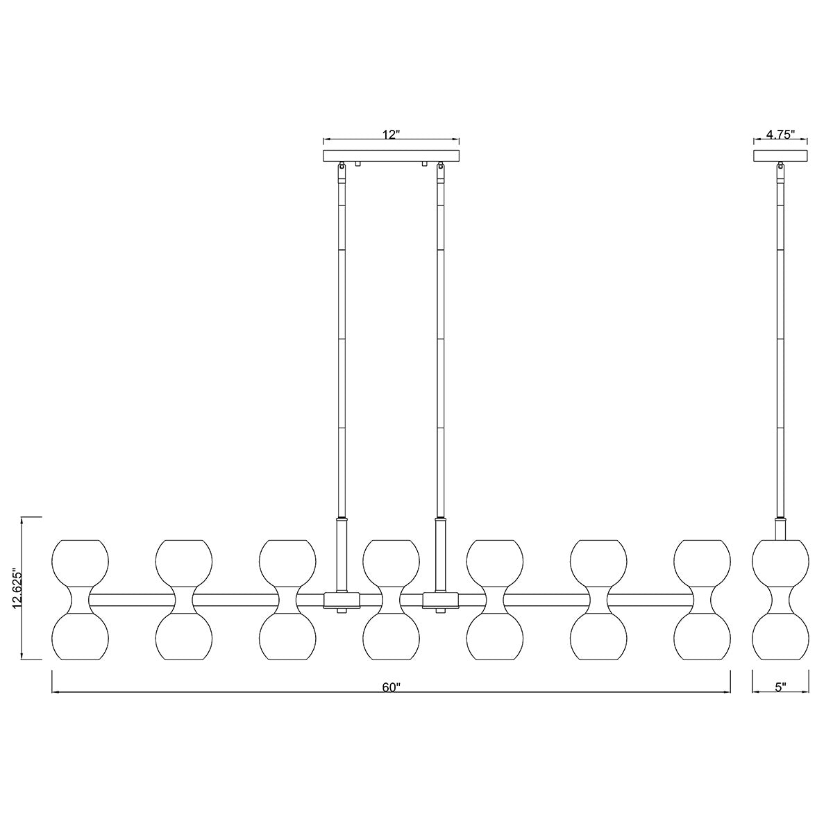 Chandelier linéaire Artemis