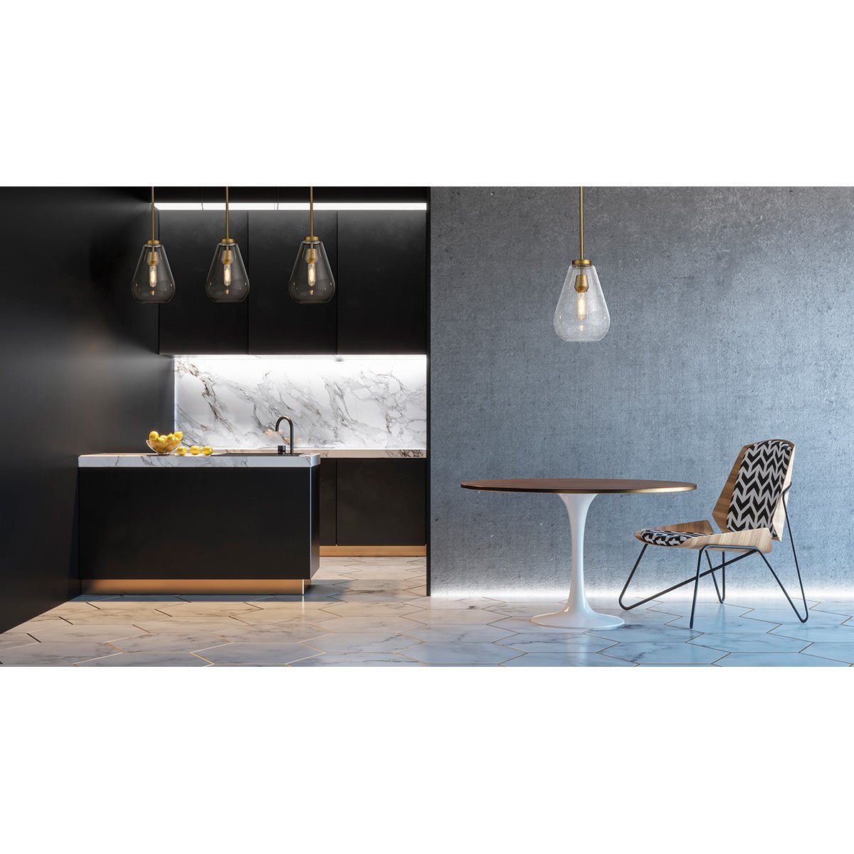 Chandelier linéaire Ayra
