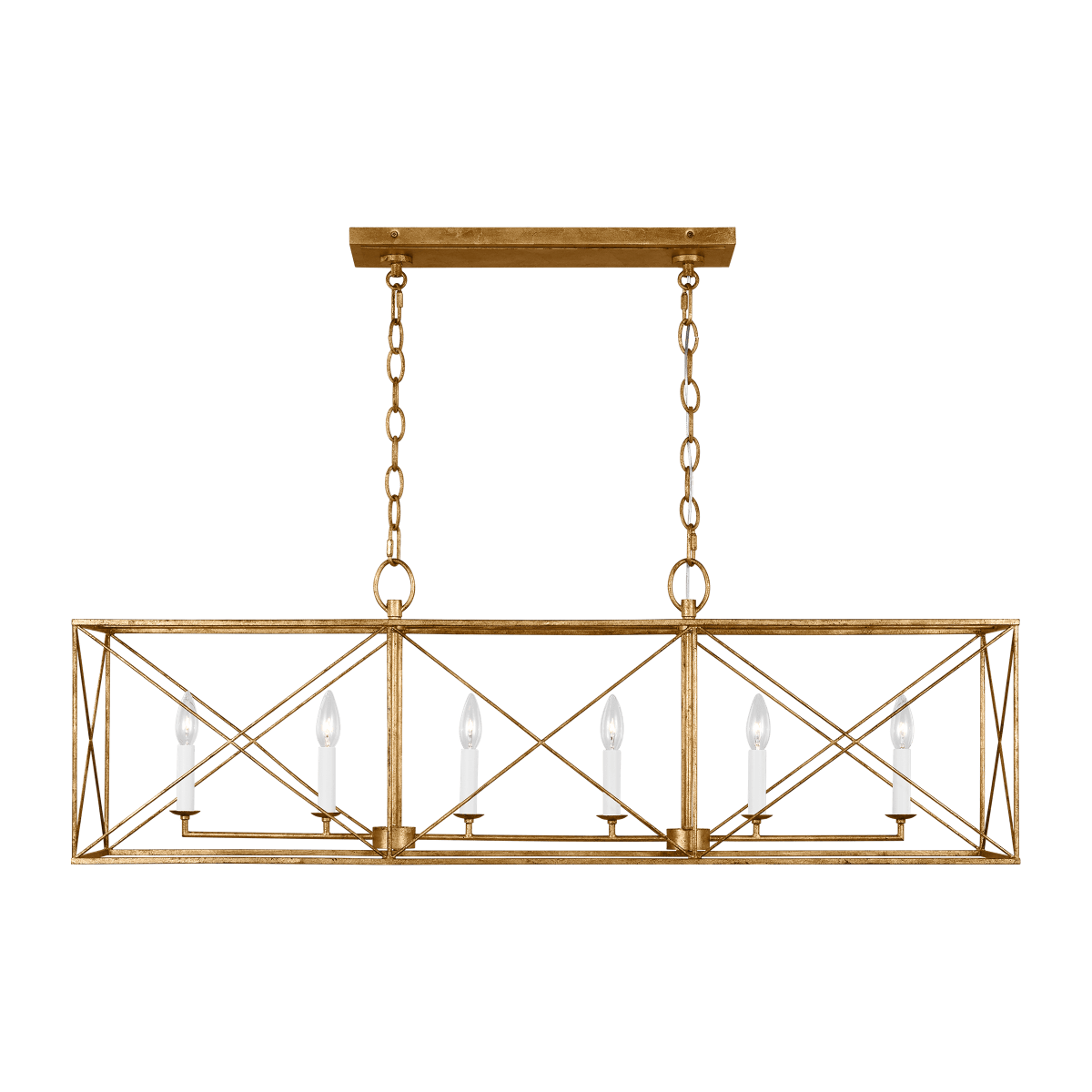 Chandelier linéaire Beatrix - Gild antique by Visual Comfort Studio | Luminaires & cie