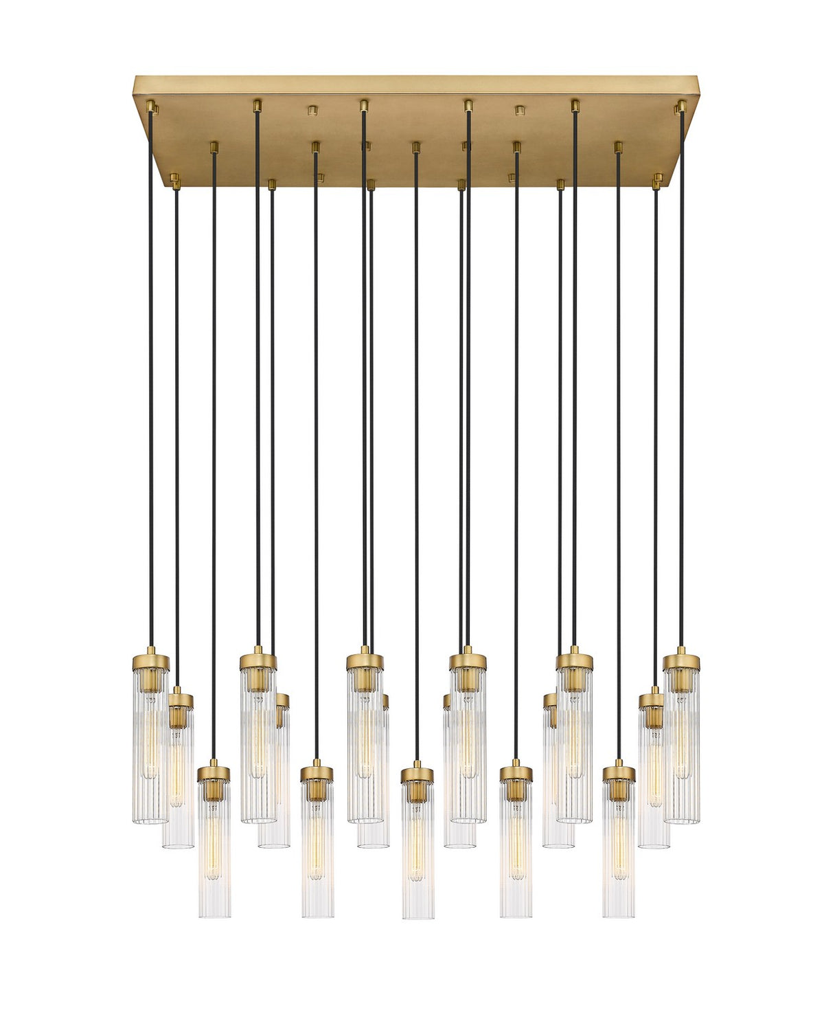 Suspension linéaire multiple Beau Laiton frotté, nombre ampoules 17 – Z-Lite