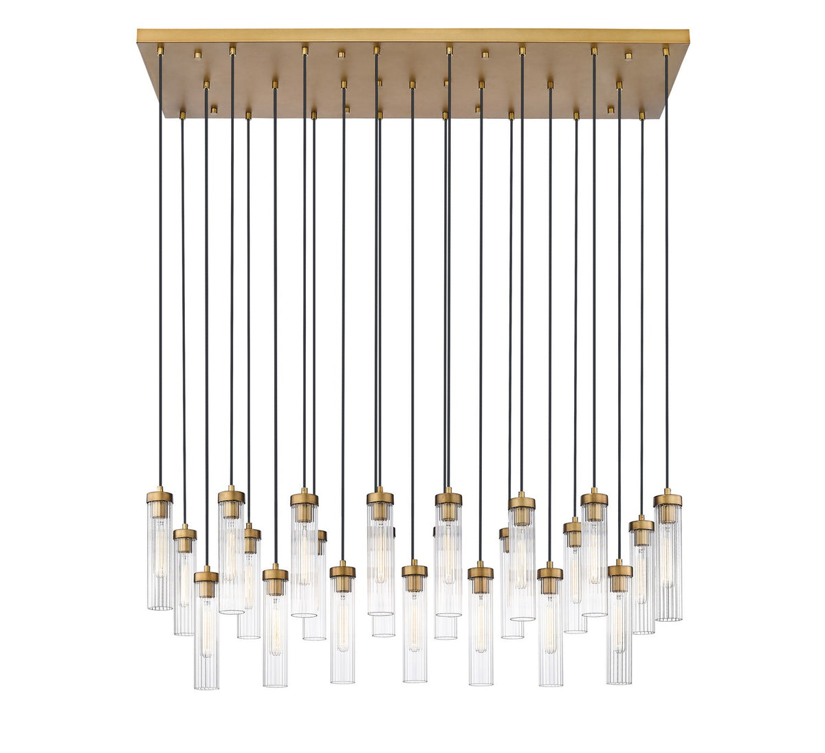 Suspension linéaire multiple Beau Laiton frotté, nombre ampoules 23 – Z-Lite