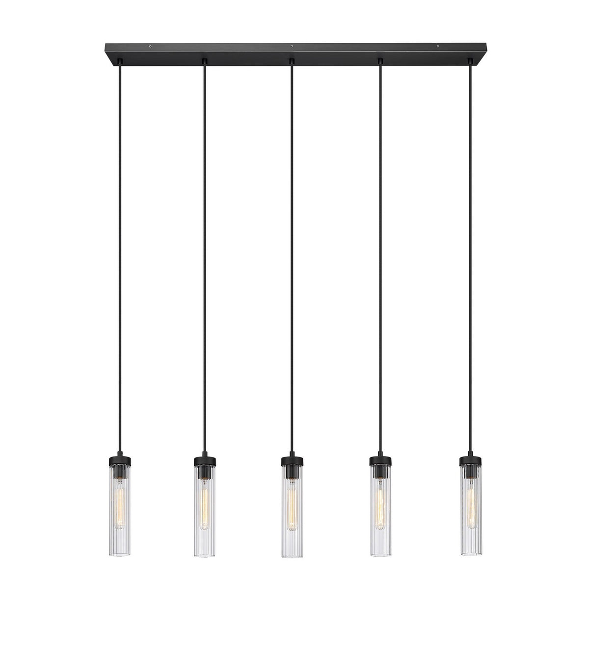 Suspension linéaire multiple Beau Noir mat, nombre ampoules 5 – Z-Lite