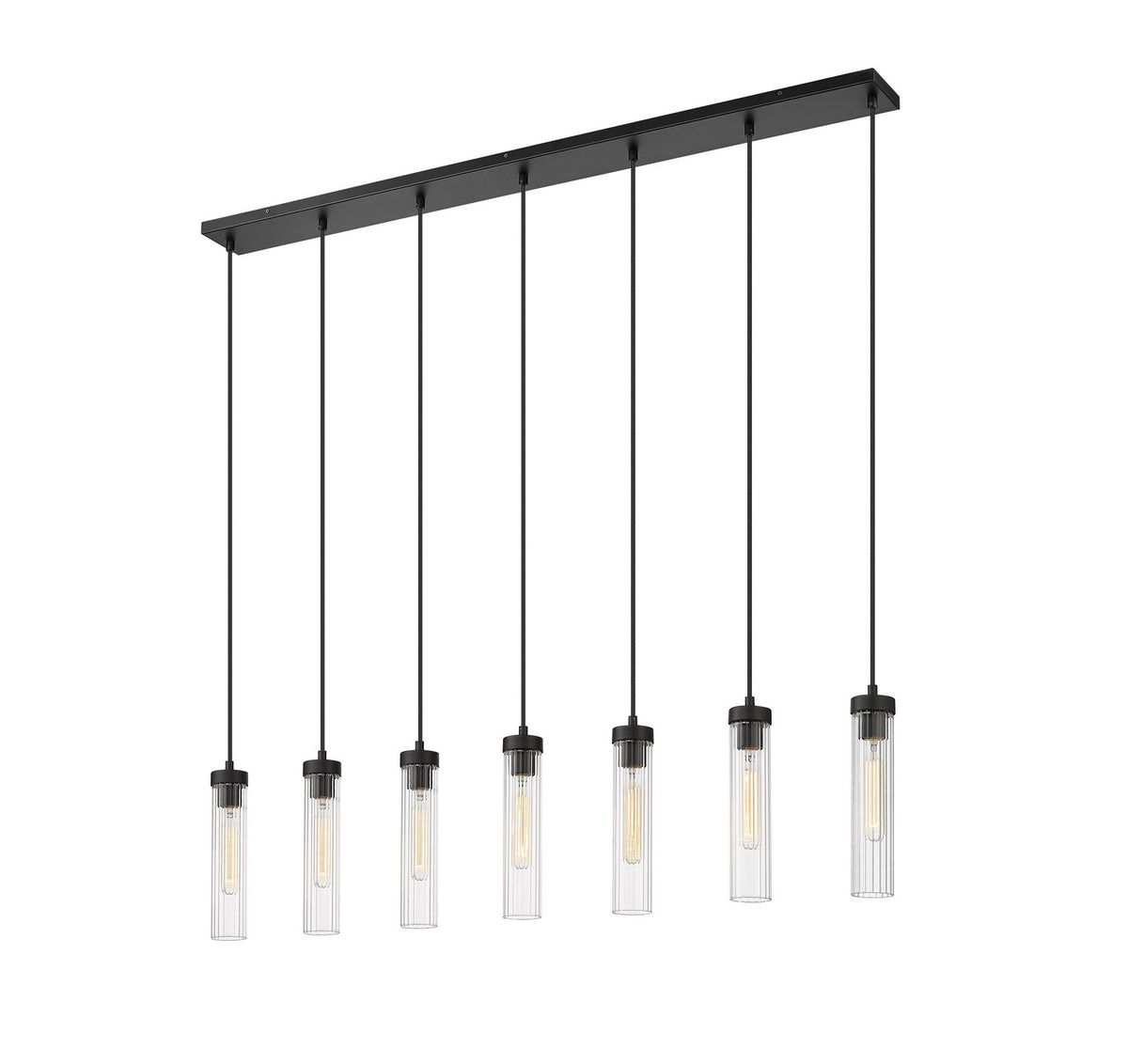 Suspension linéaire multiple Beau Noir mat, nombre ampoules 7 – Z-Lite