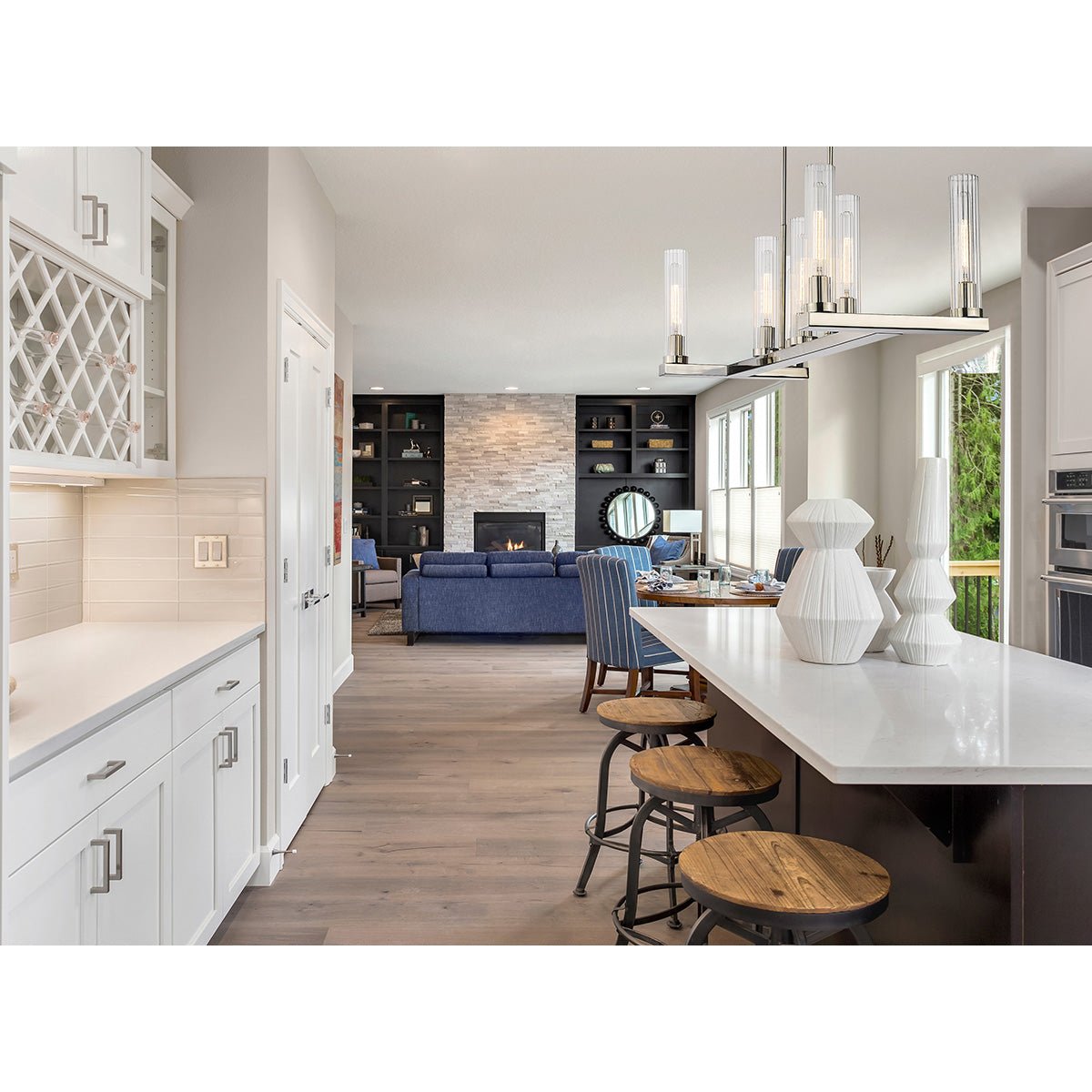 Chandelier linéaire Beau - Nickel poli 44" 16" by Z - Lite | Luminaires & cie