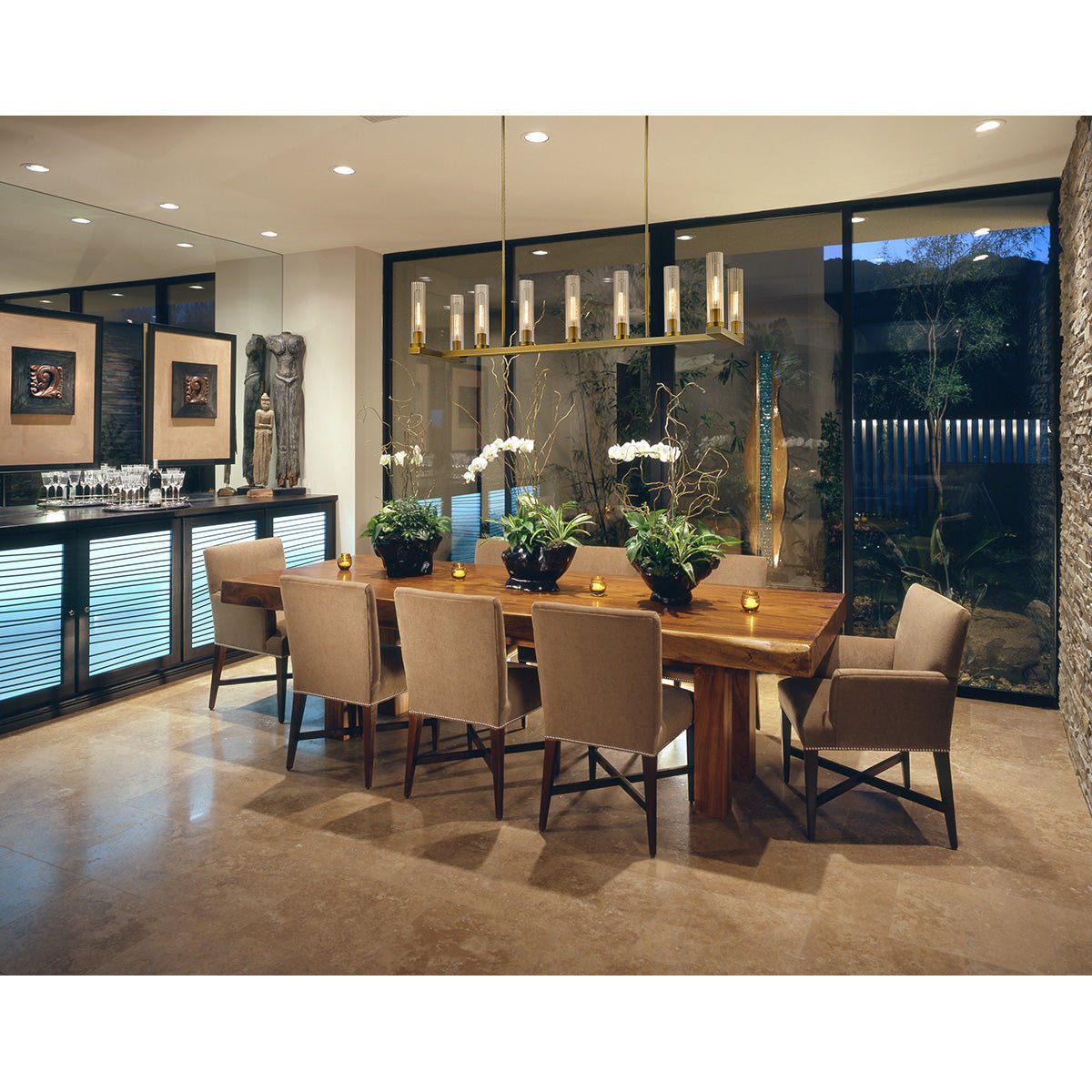 Chandelier linéaire Beau - Laiton frotté 56" 13 1/4" by Z - Lite | Luminaires & cie