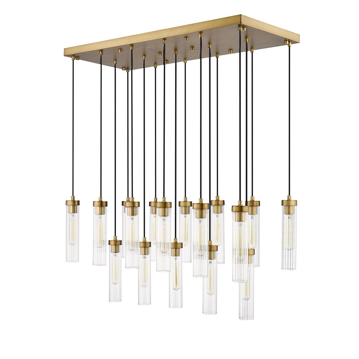 Chandelier linéaire Beau - Laiton frotté 42" 18" by Z - Lite | Luminaires & cie