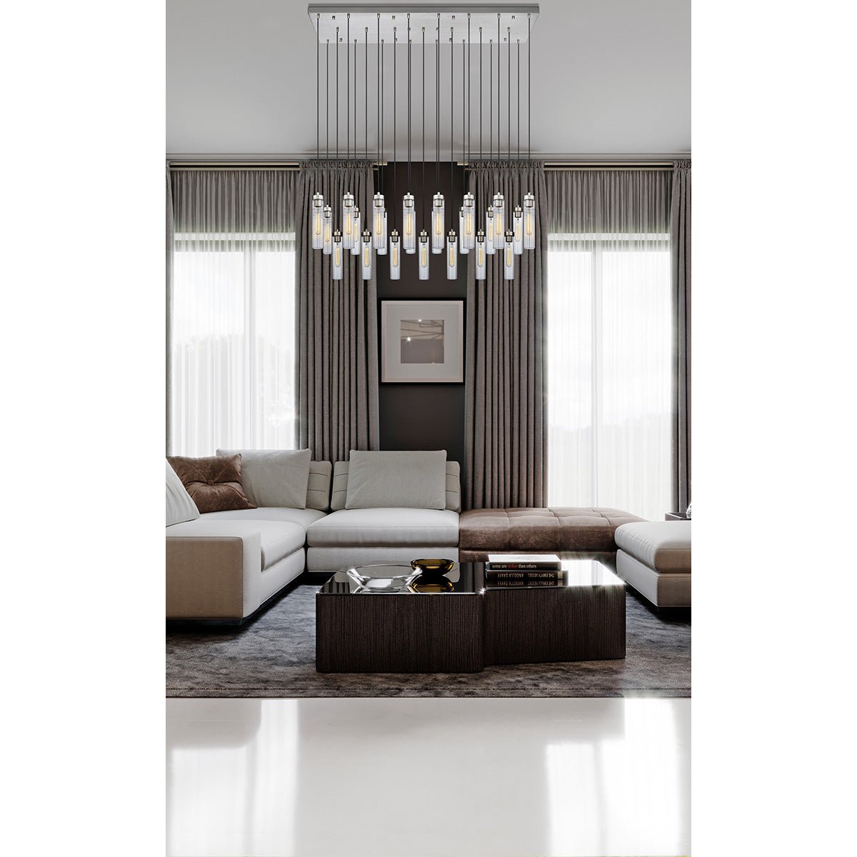 Chandelier linéaire Beau - Nickel brossé 54" 18" by Z - Lite | Luminaires & cie