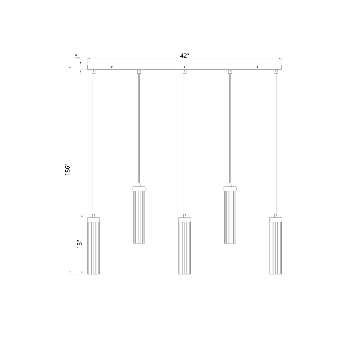 Chandelier linéaire Beau - Nickel brossé 42" 4 3/4" by Z - Lite | Luminaires & cie