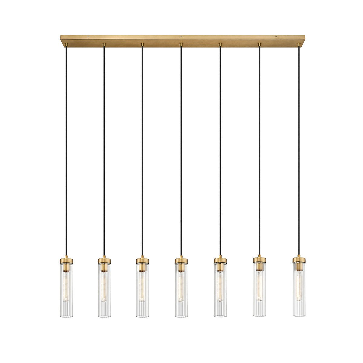 Chandelier linéaire Beau - Laiton frotté 54" 4 3/4" by Z - Lite | Luminaires & cie