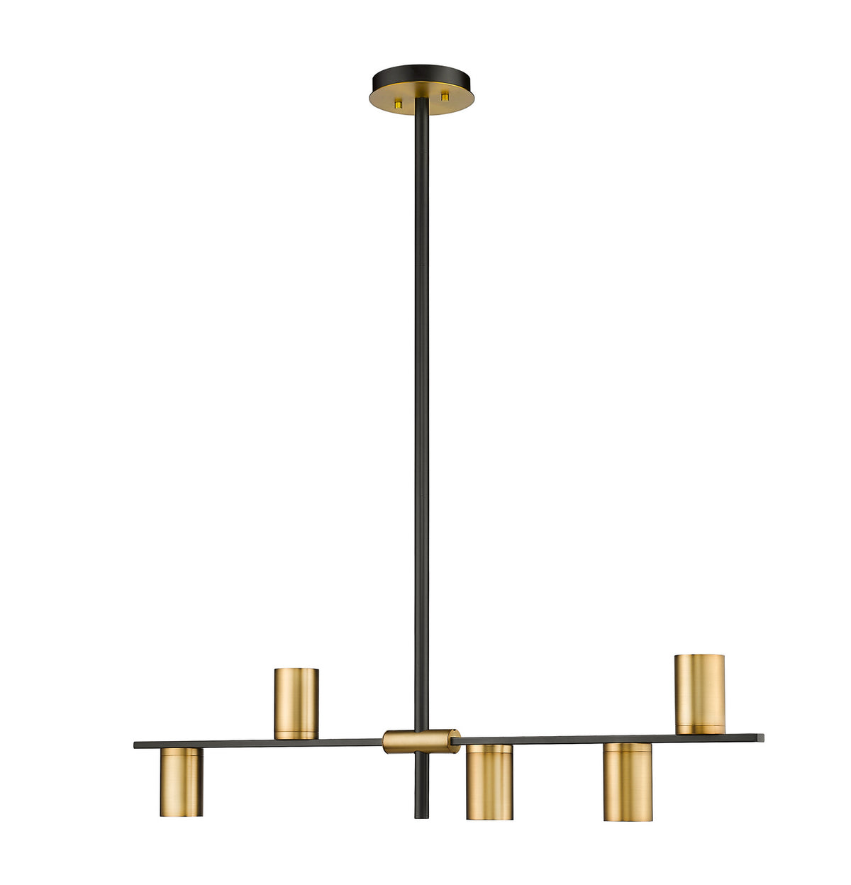 Suspension linéaire Calumet Noir mat + Laiton vieilli, nombre ampoules 5 – Z-Lite