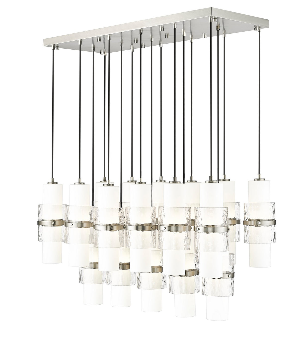 Suspension linéaire multiple Cayden Nickel brossé, nombre ampoules 17 – Z-Lite