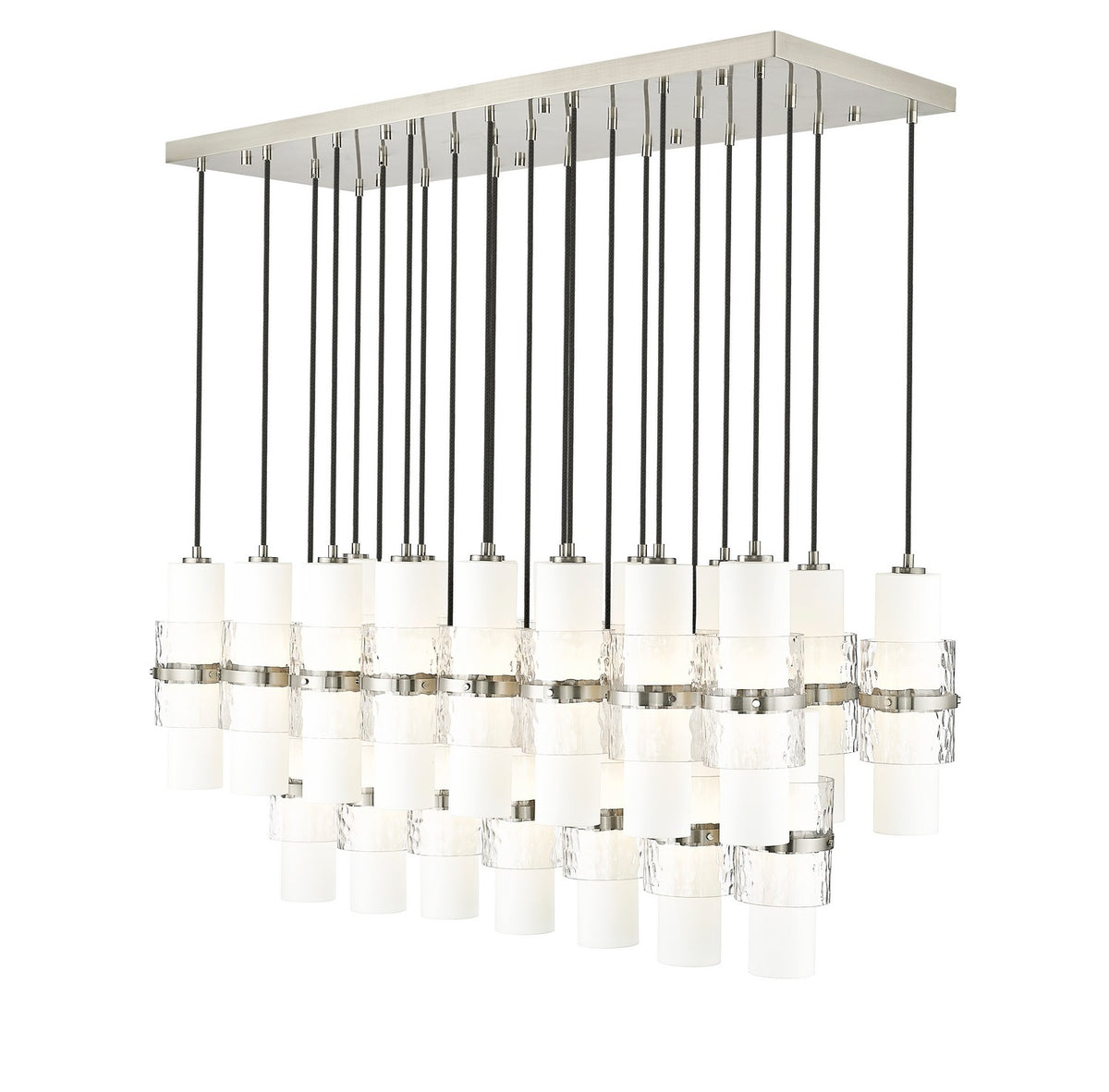 Suspension linéaire multiple Cayden Nickel brossé, nombre ampoules 23 – Z-Lite