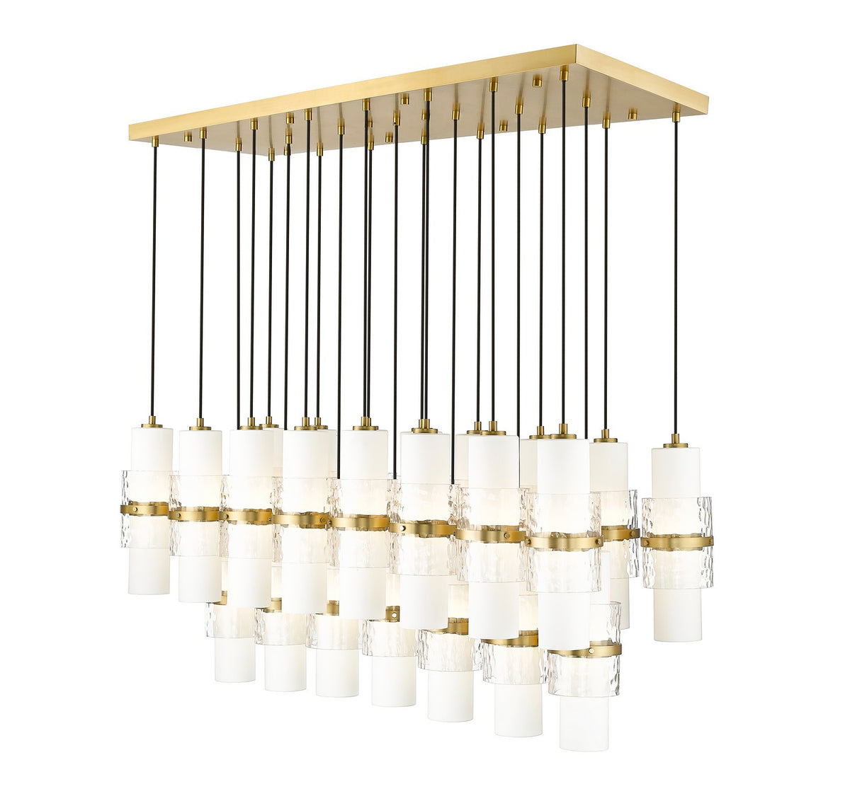 Suspension linéaire multiple Cayden Or moderne, nombre ampoules 23 – Z-Lite