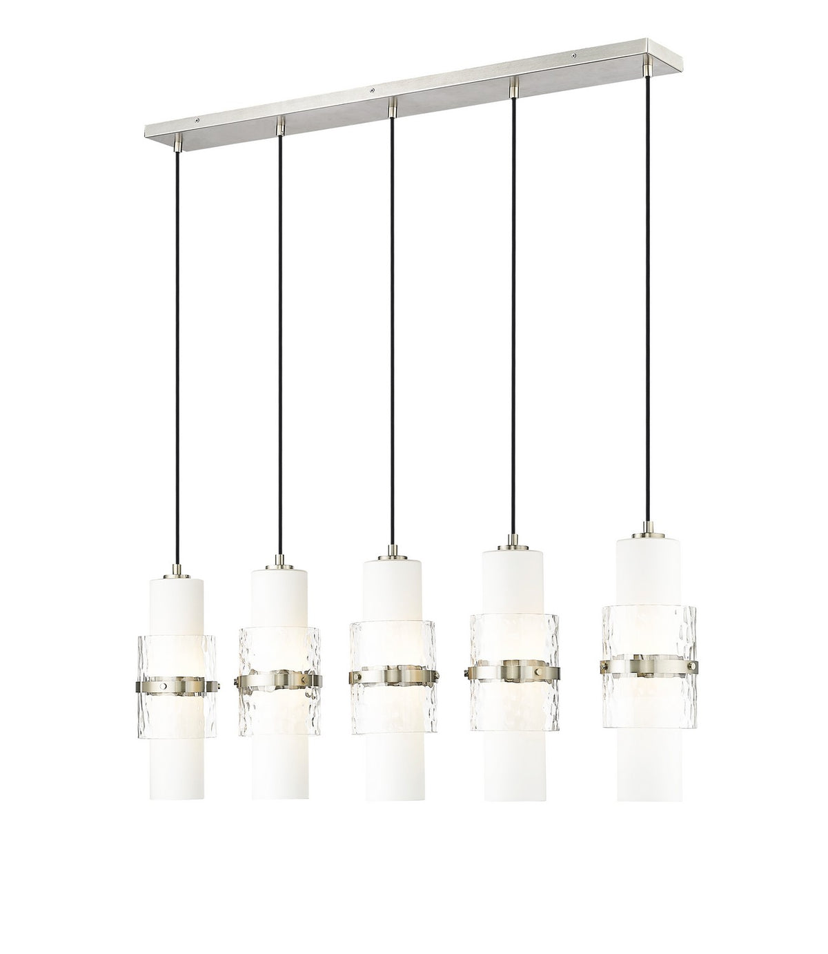 Suspension linéaire multiple Cayden Nickel brossé, nombre ampoules 5 – Z-Lite