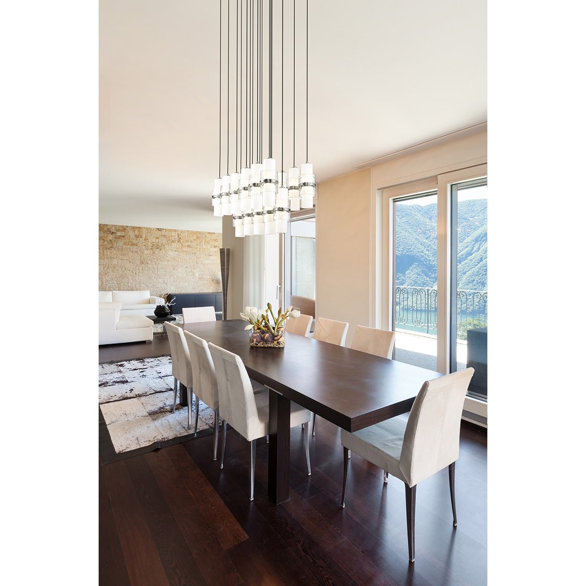 Chandelier linéaire Cayden - Nickel brossé 42" 18" by Z - Lite | Luminaires & cie