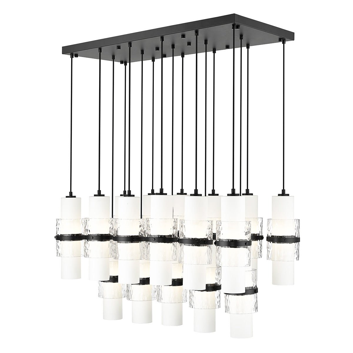 Chandelier linéaire Cayden - Noir mat 42" 18" by Z - Lite | Luminaires & cie