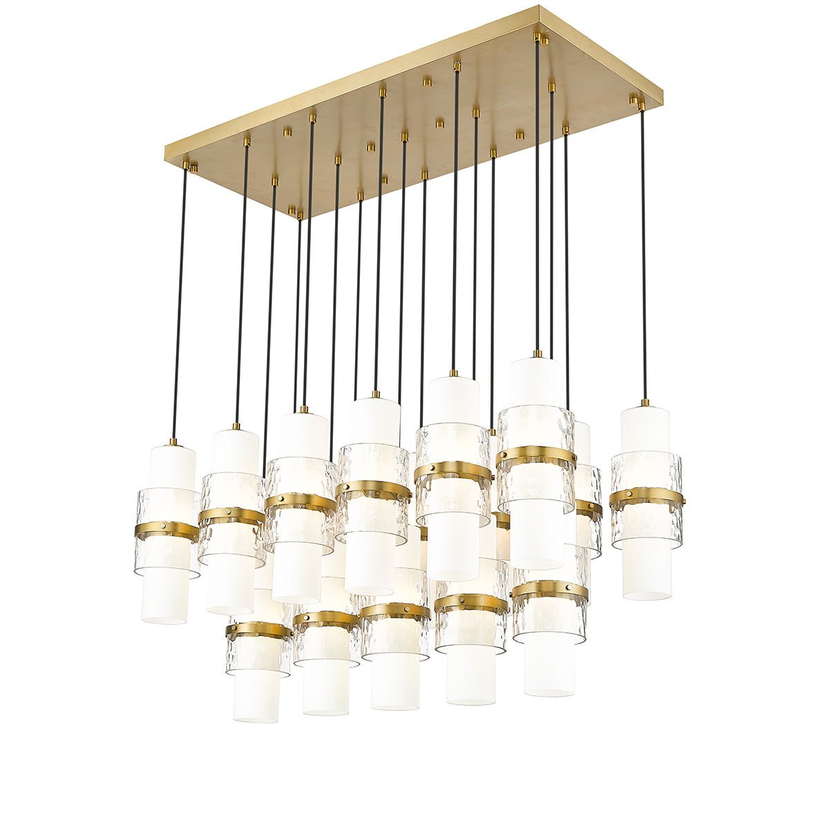 Chandelier linéaire Cayden - Or moderne 42" 18" by Z - Lite | Luminaires & cie