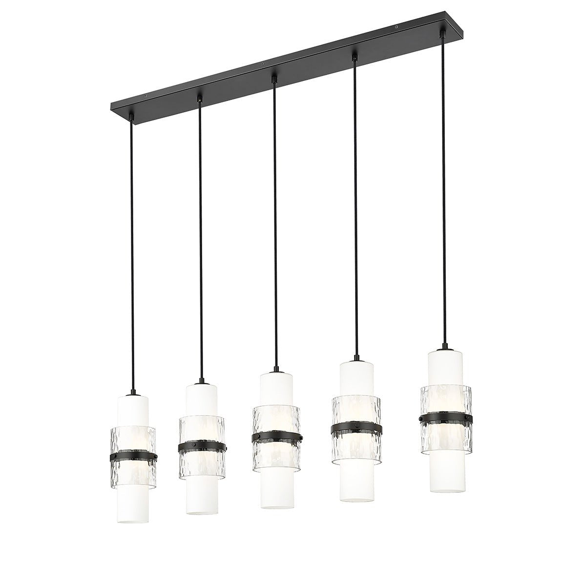 Chandelier linéaire Cayden - Noir mat 42" 4 3/4" by Z - Lite | Luminaires & cie