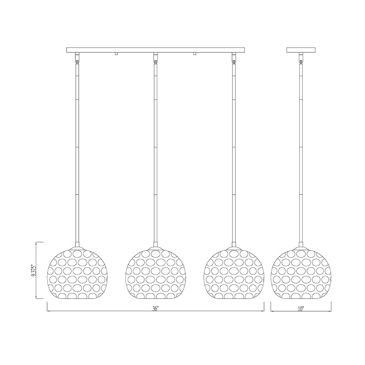 Chandelier linéaire Chloe