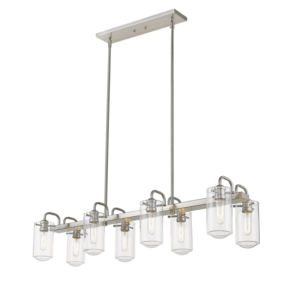 Suspension linéaire Delaney Nickel brossé, nombre ampoules 8 – vue 2