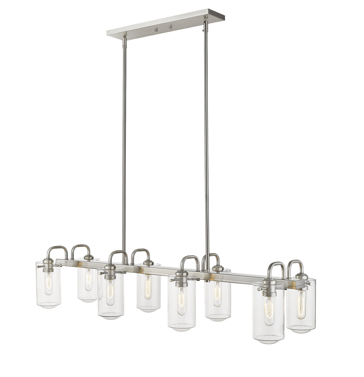 Suspension linéaire Delaney Nickel brossé, nombre ampoules 8 – vue 4