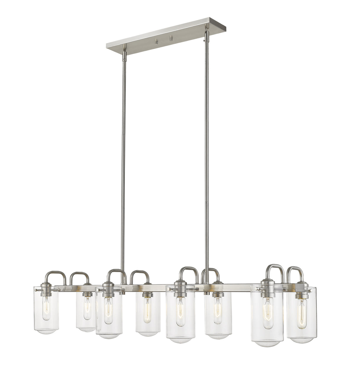 Suspension linéaire Delaney Nickel brossé, nombre ampoules 8 – Z-Lite