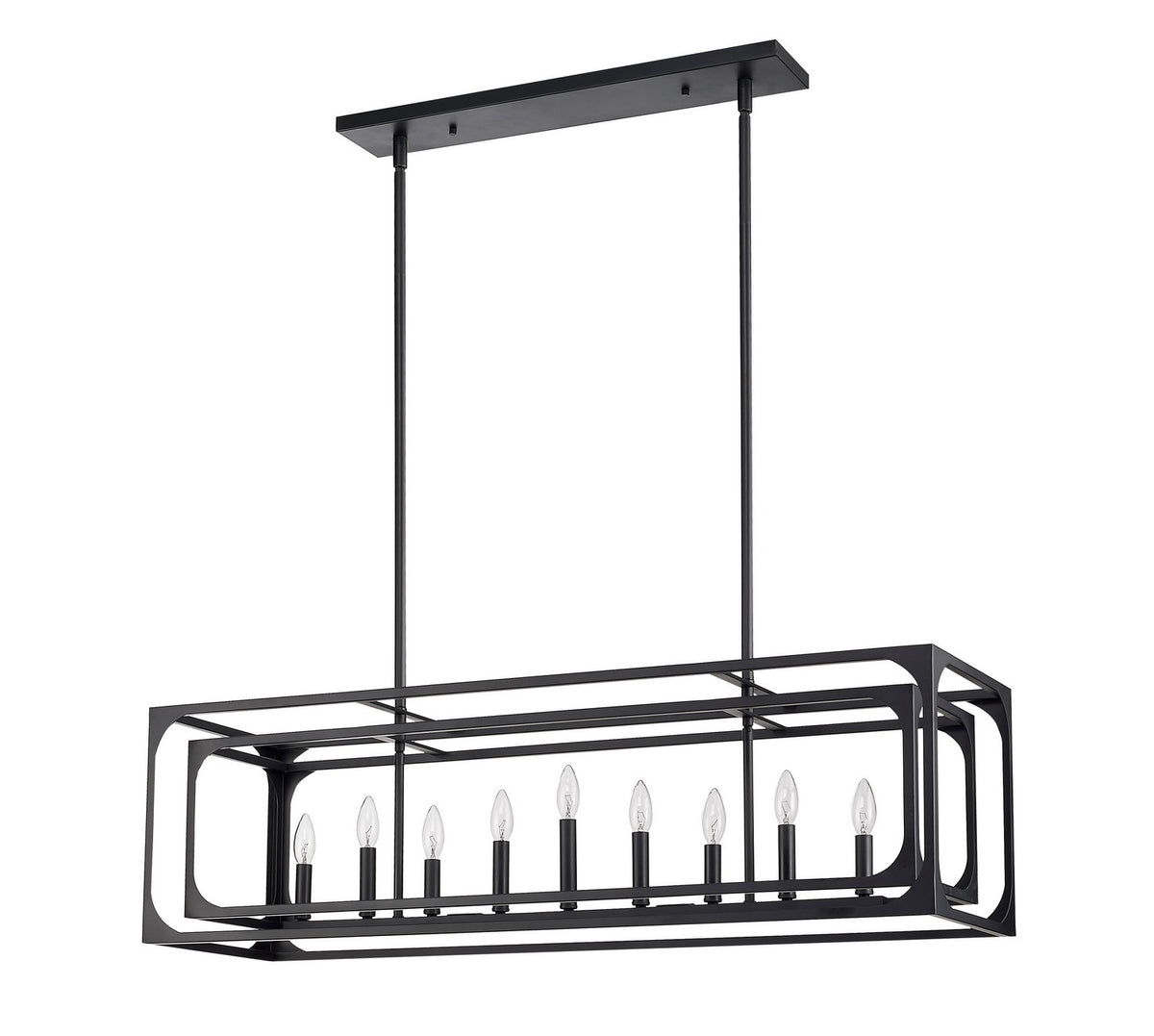 Suspension linéaire Easton Noir mat, nombre ampoules 9 – vue 4