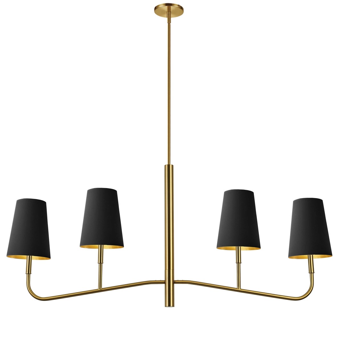 Chandelier linéaire Eleanor - Laiton vieilli Noir et or by Dainolite | Luminaires & cie