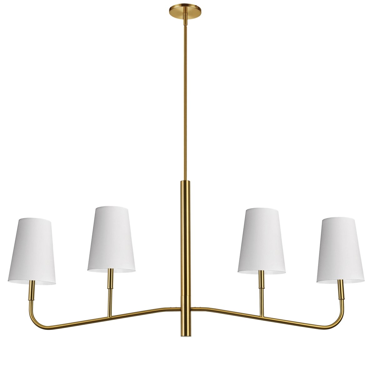 Chandelier linéaire Eleanor - Laiton vieilli Blanc by Dainolite | Luminaires & cie