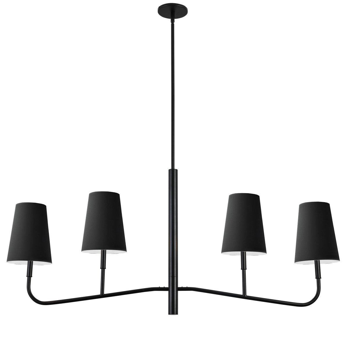 Chandelier linéaire Eleanor - Noir mat Noir et blanc by Dainolite | Luminaires & cie