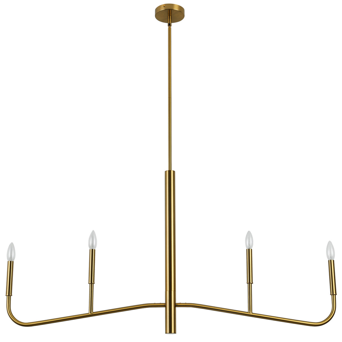 Lustre linéaire Eleanor Laiton vieilli, 48", Sans abat-jour – Dainolite
