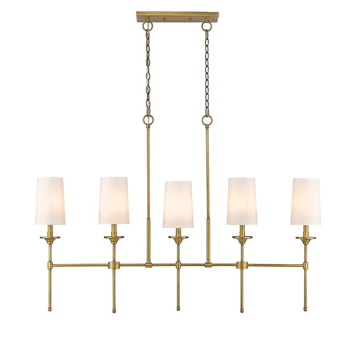 Chandelier linéaire Emily - Laiton frotté 51" by Z - Lite | Luminaires & cie