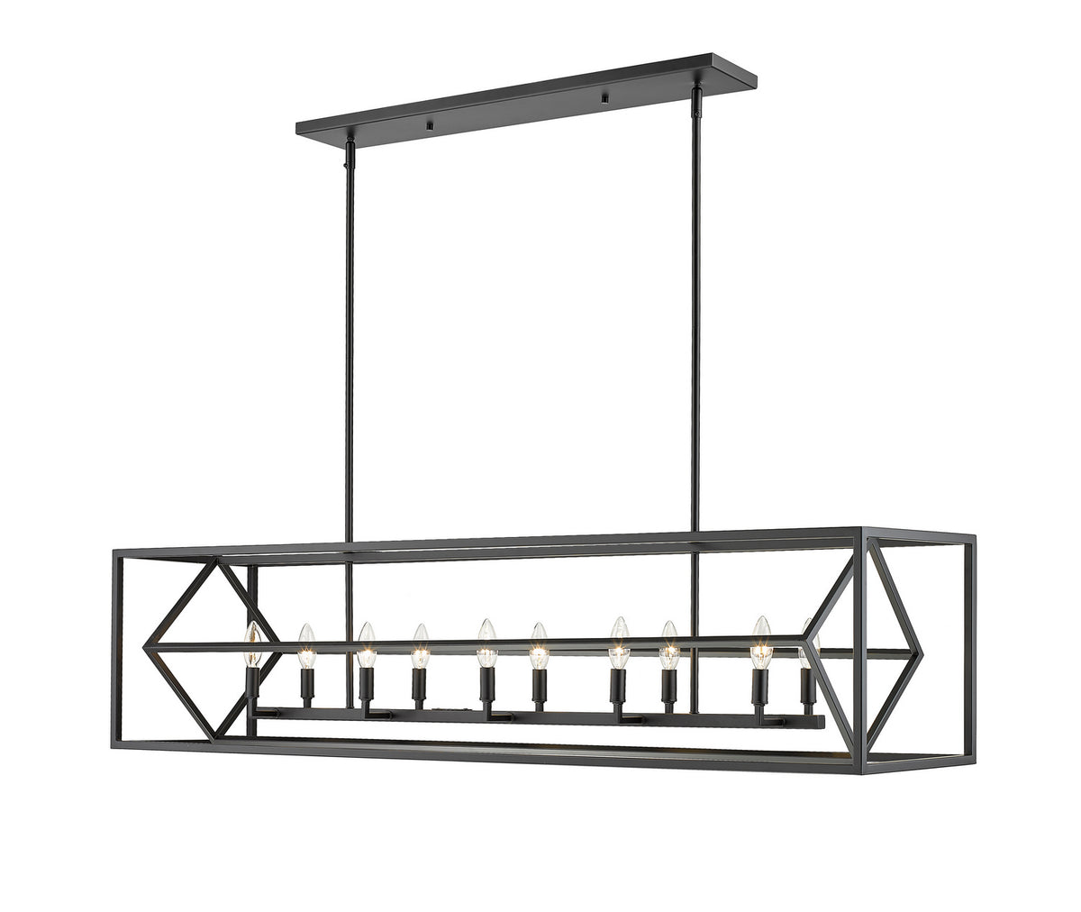 Suspension linéaire Euclid Noir mat, nombre ampoules 10 – Z-Lite