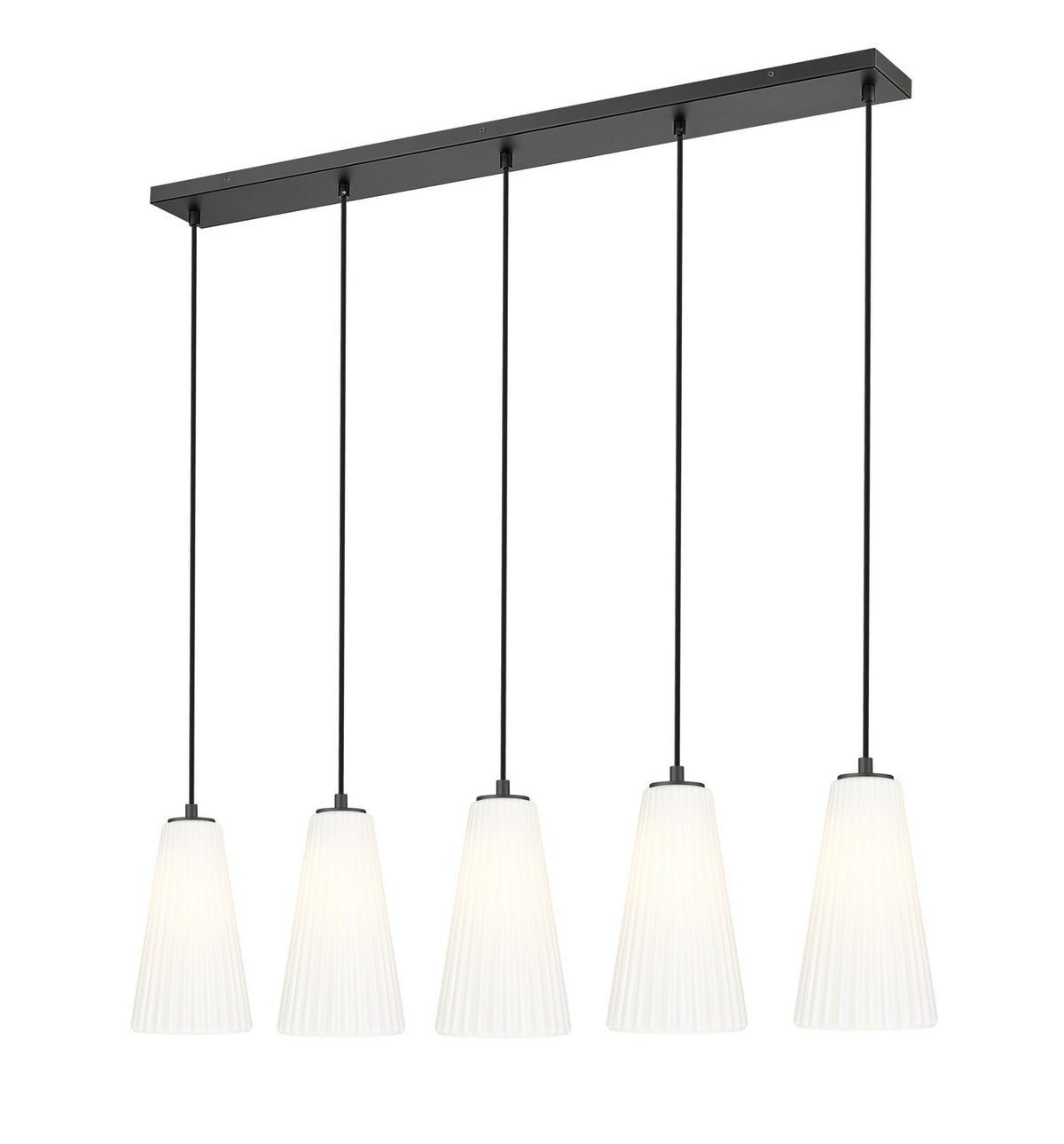 Suspension linéaire multiple Farrell Noir mat, 6", nombre ampoules 5 – Z-Lite