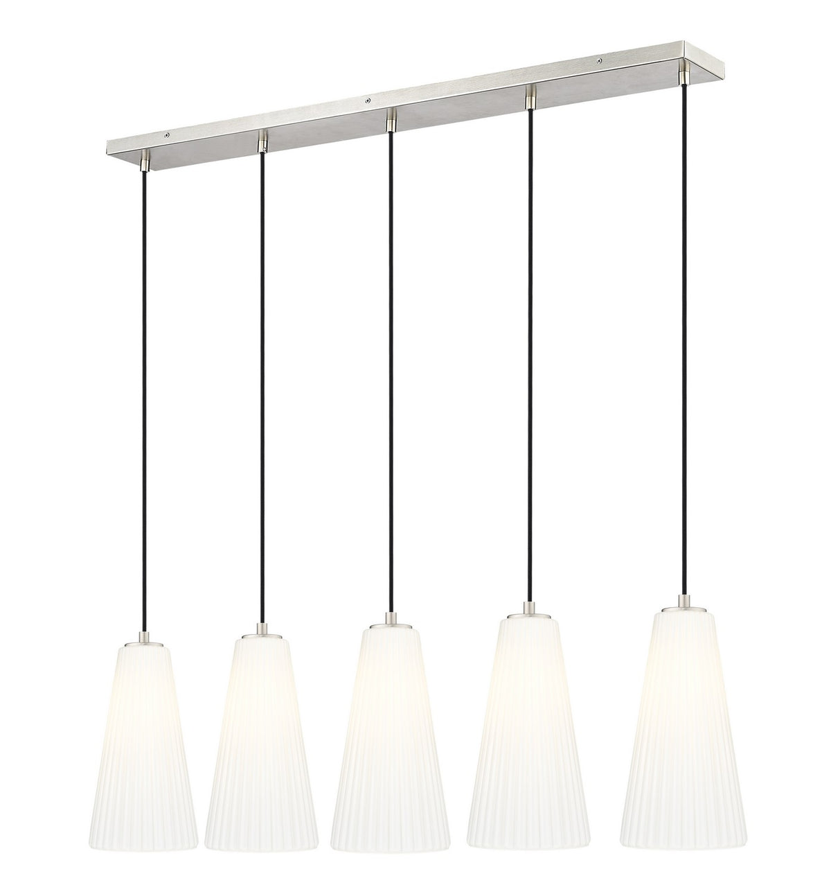 Suspension linéaire multiple Farrell Nickel brossé, 7 1/4", nombre ampoules 5 – Z-Lite