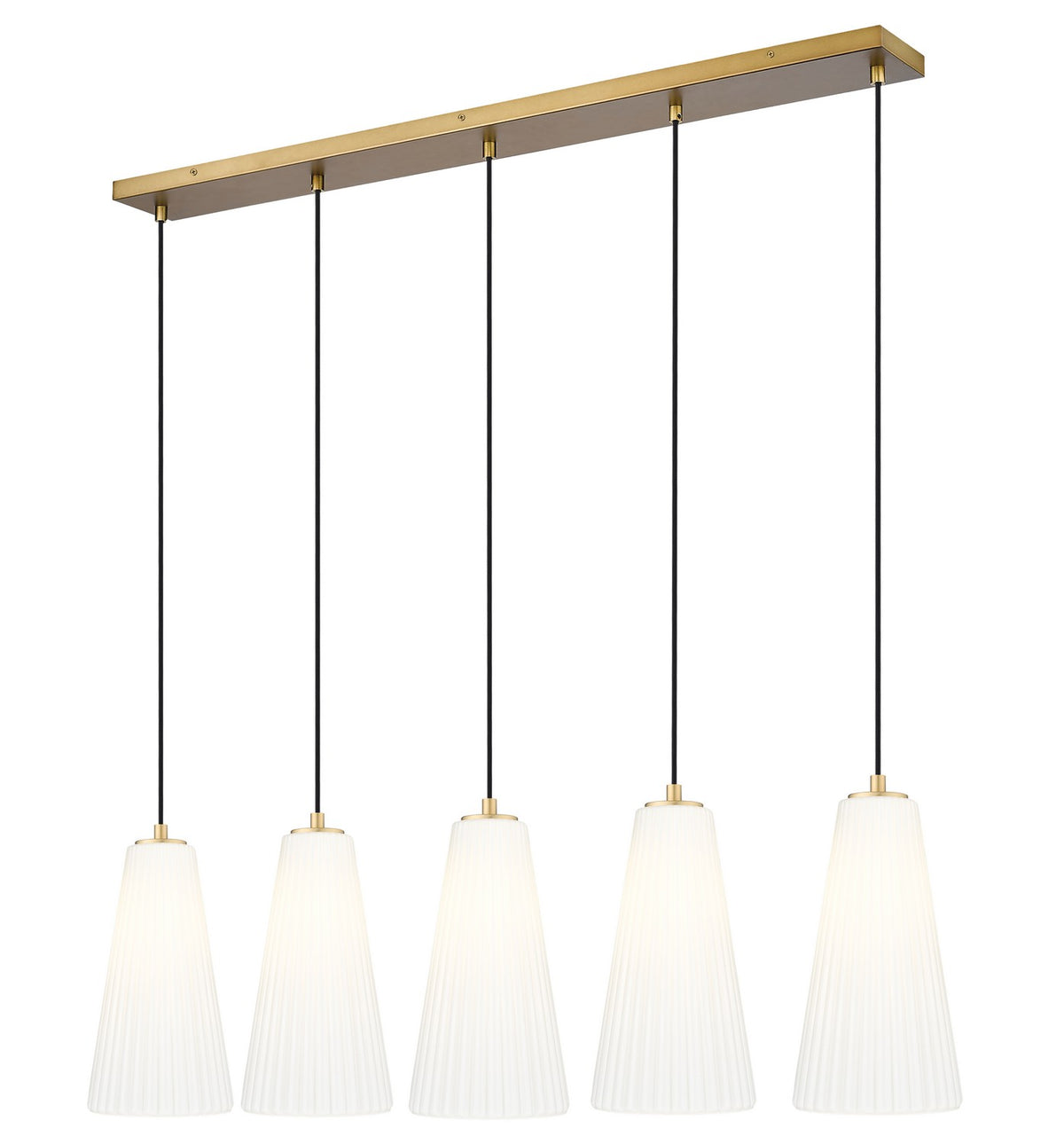 Suspension linéaire multiple Farrell Or moderne, 7 1/4", nombre ampoules 5 – Z-Lite