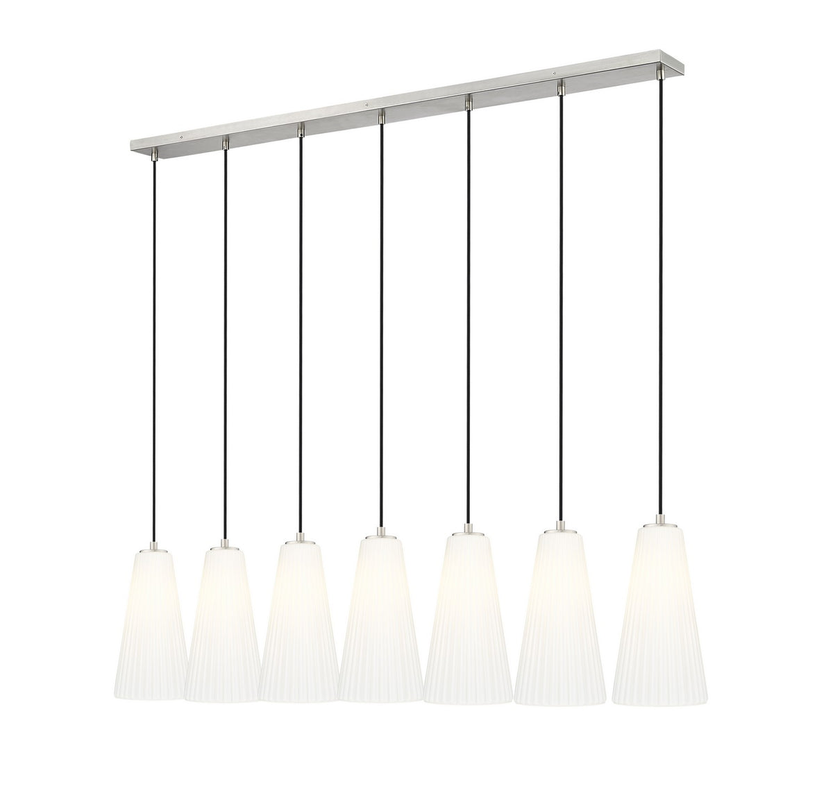Suspension linéaire multiple Farrell Nickel brossé, 7 1/4", nombre ampoules 7 – Z-Lite