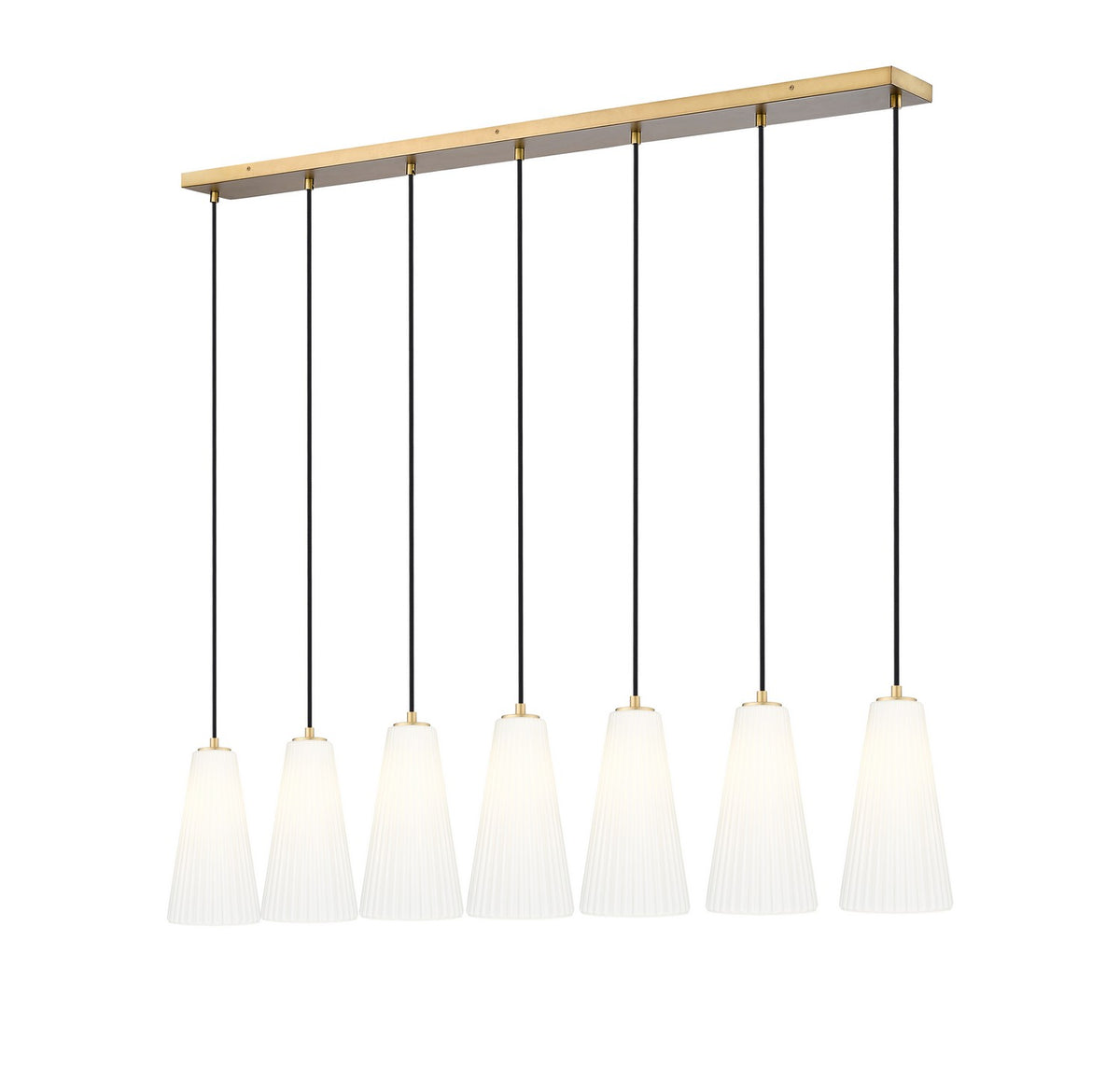 Suspension linéaire multiple Farrell Or moderne, 7 1/4", nombre ampoules 7 – Z-Lite