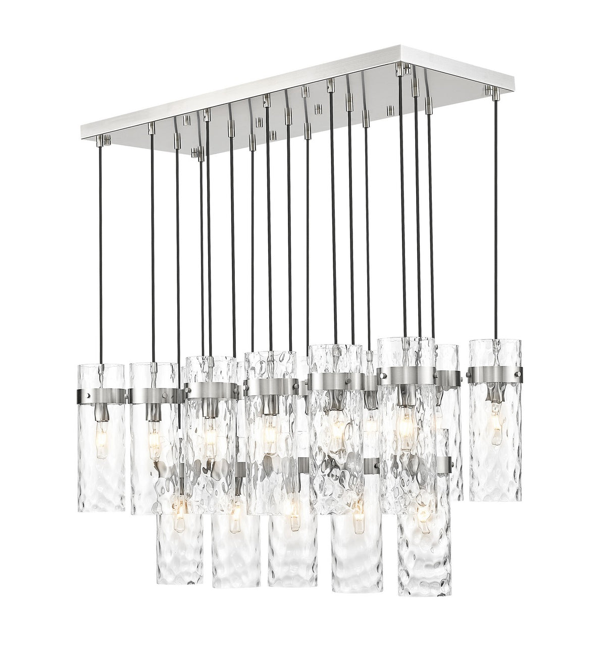 Suspension linéaire multiple Fontaine Nickel brossé, nombre ampoules 17 – Z-Lite
