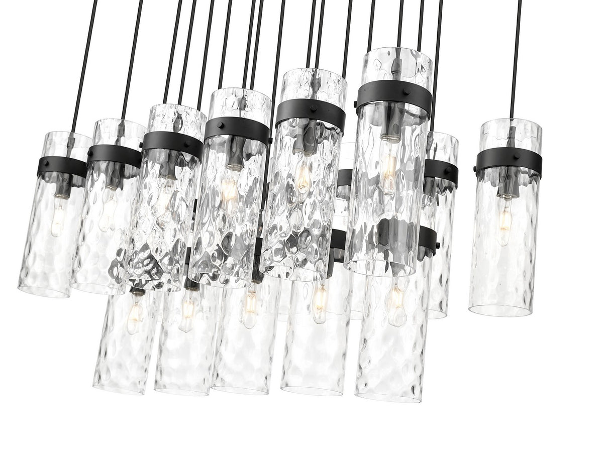 Suspension linéaire multiple Fontaine Noir mat, nombre ampoules 17 – vue 5